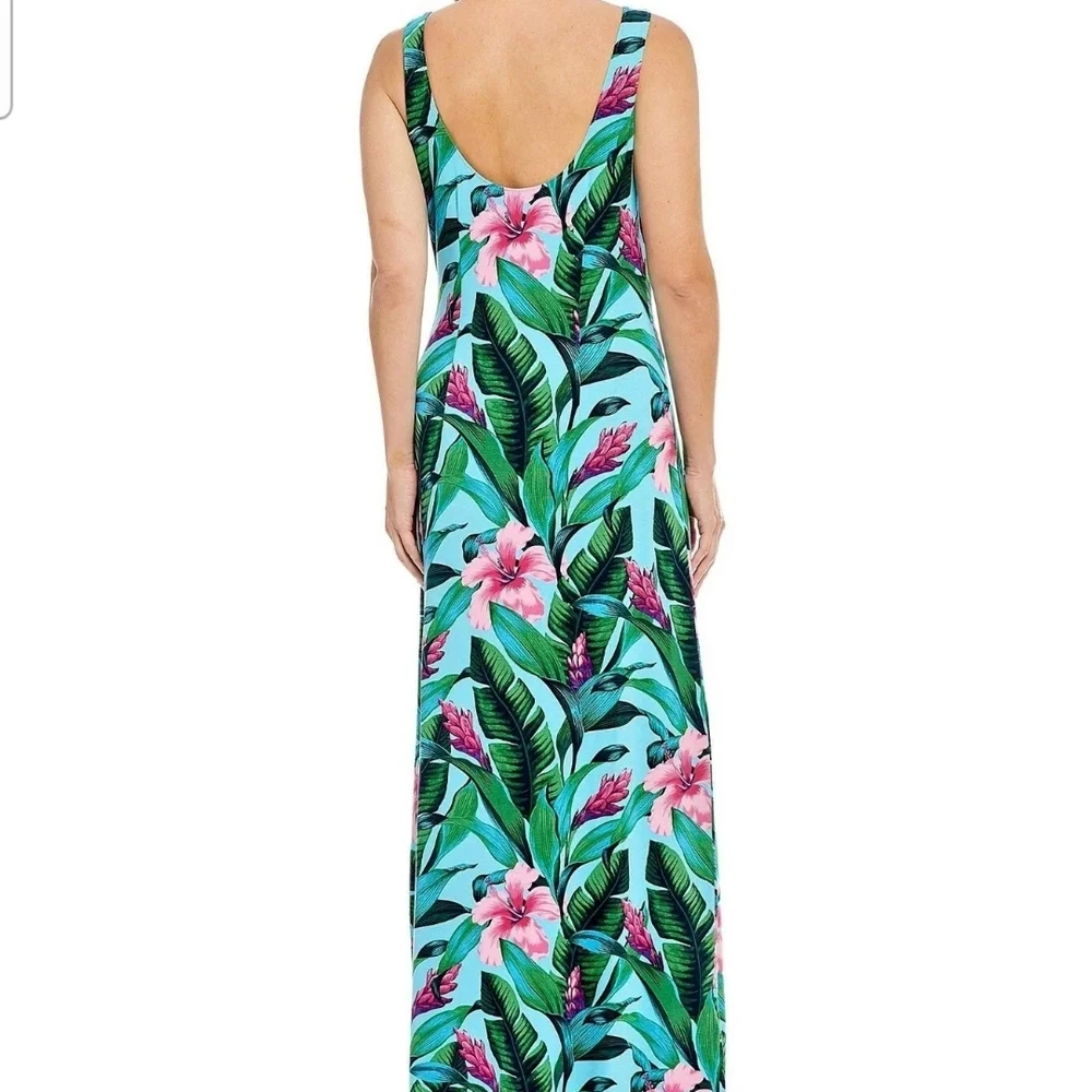 Tommy Bahama Green and Pink Floral Dress - Picture 2 of 9